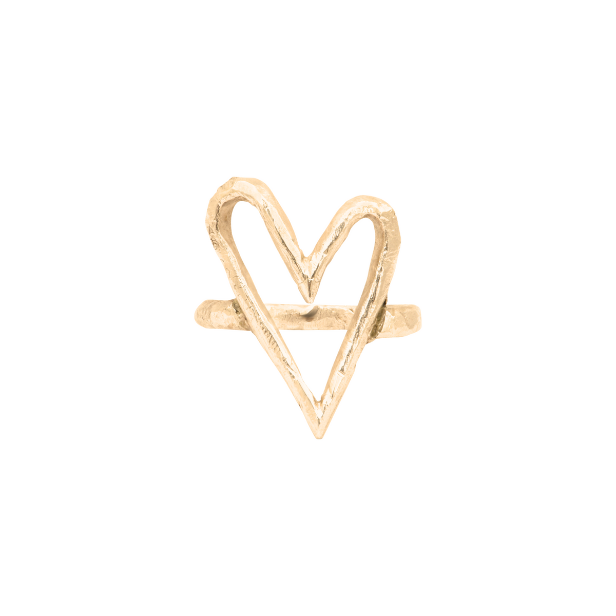 Gold-Plated Silver Heart Ring