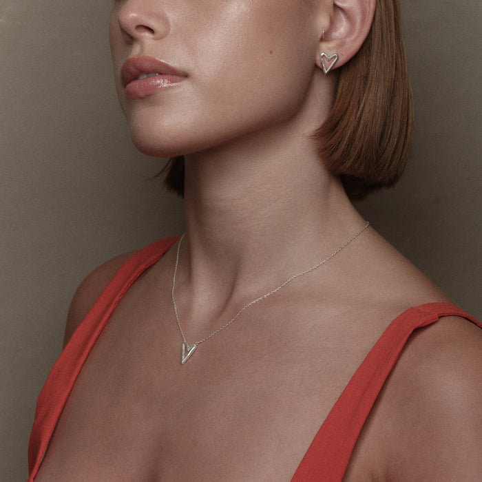 Sterling Silver Small Heart Necklace by Aurore Havenne