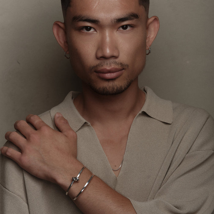 Open Bracelet 3mm en argent par la créatrice belge Aurore Havenne