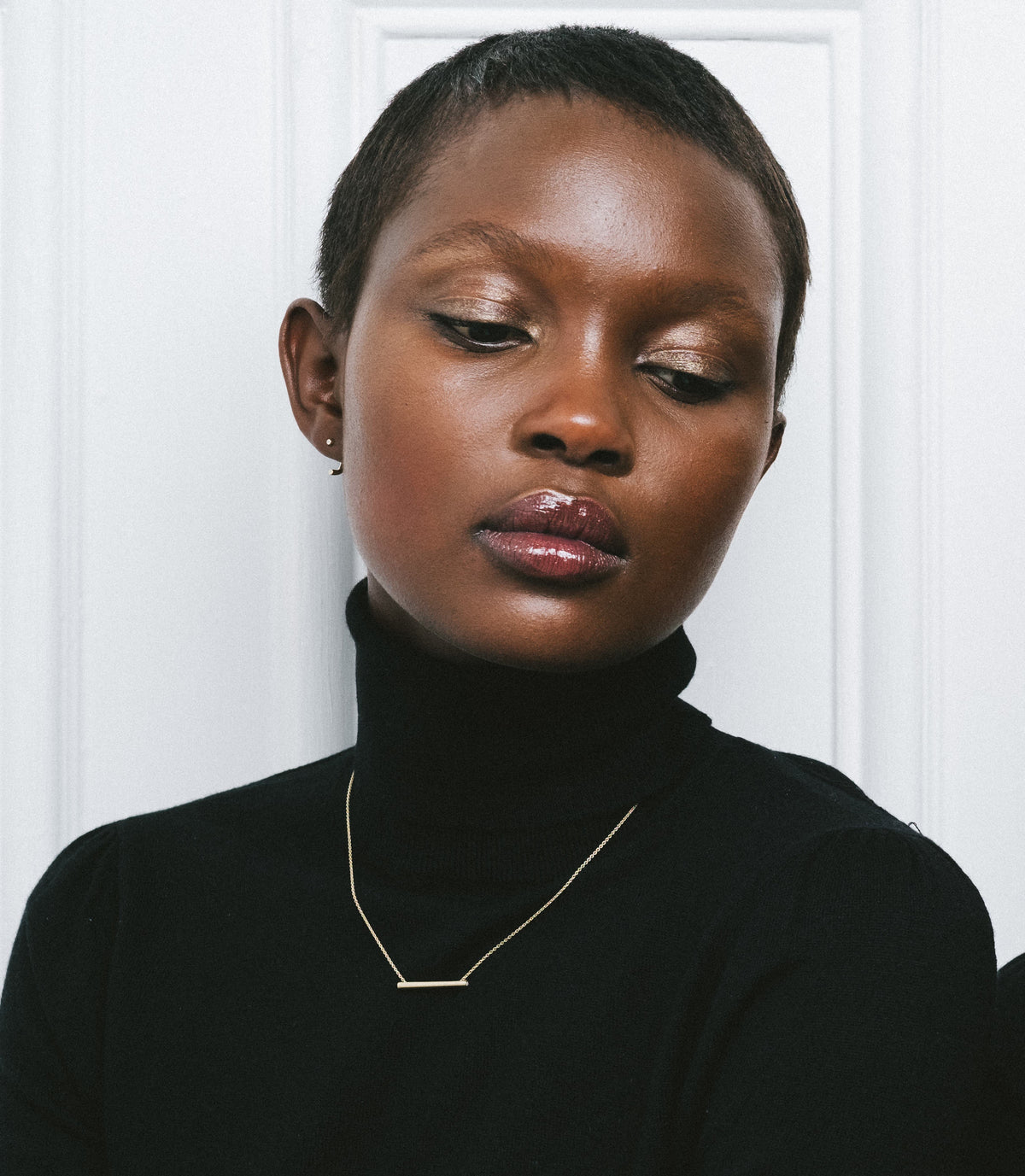 Tubular Fairmined Gold And Lab-Grown Diamond Horizontal Necklace