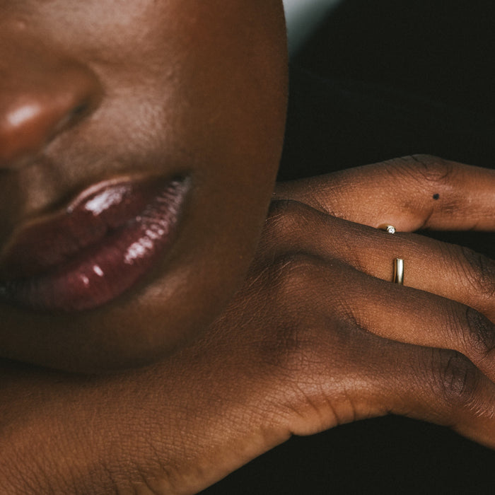 Tubular Fairmined Gold And Lab-Grown Diamond Ring