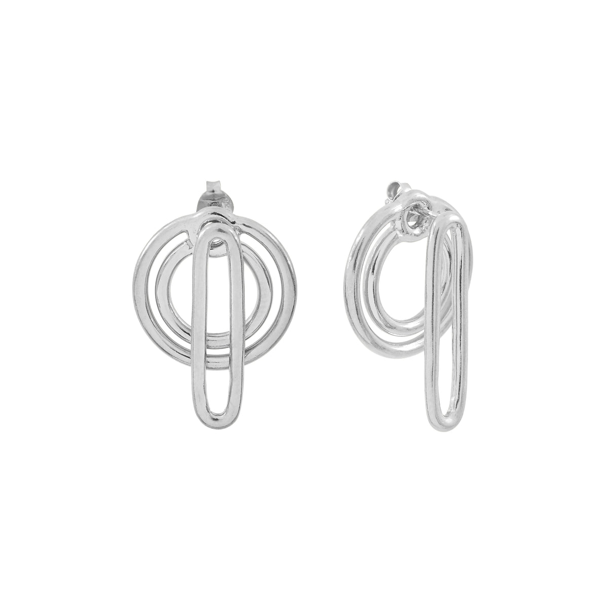 Silver Séléné Earrings by Belgian jewelry designer Aurore Havenne