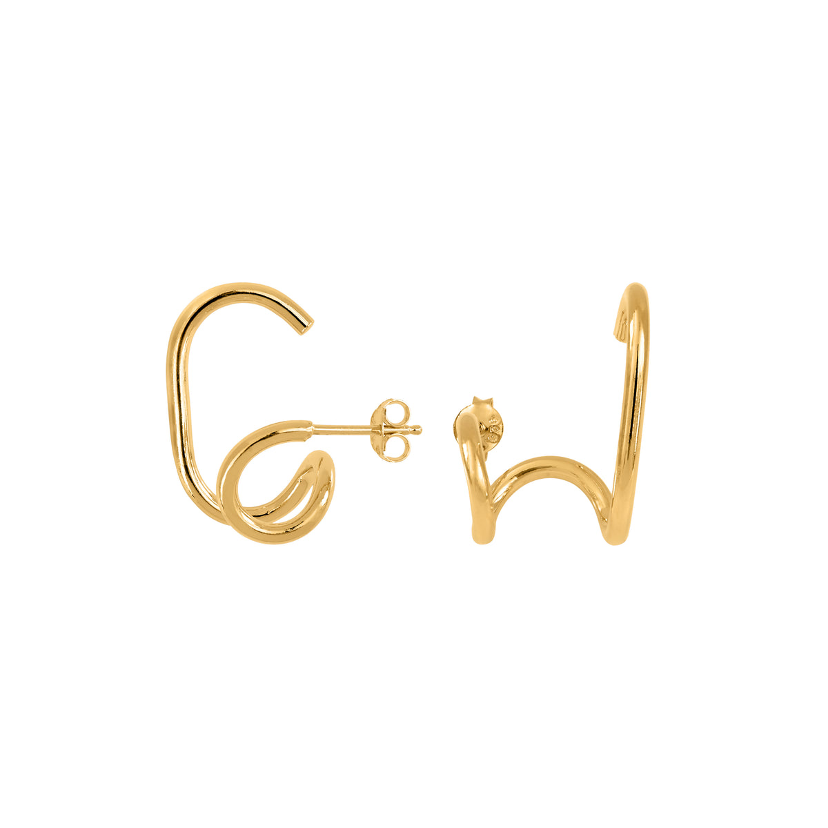 Gold Plated Silver Gloria Earrings by the Brussels jewelry designer Aurore Havenne