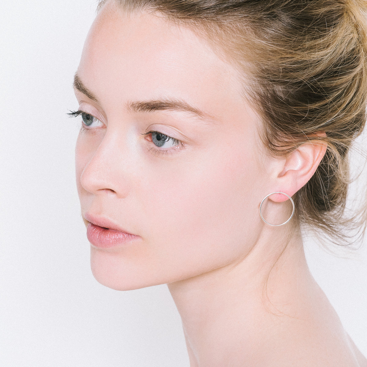 Silver Large Circle Earrings by Aurore Havenne