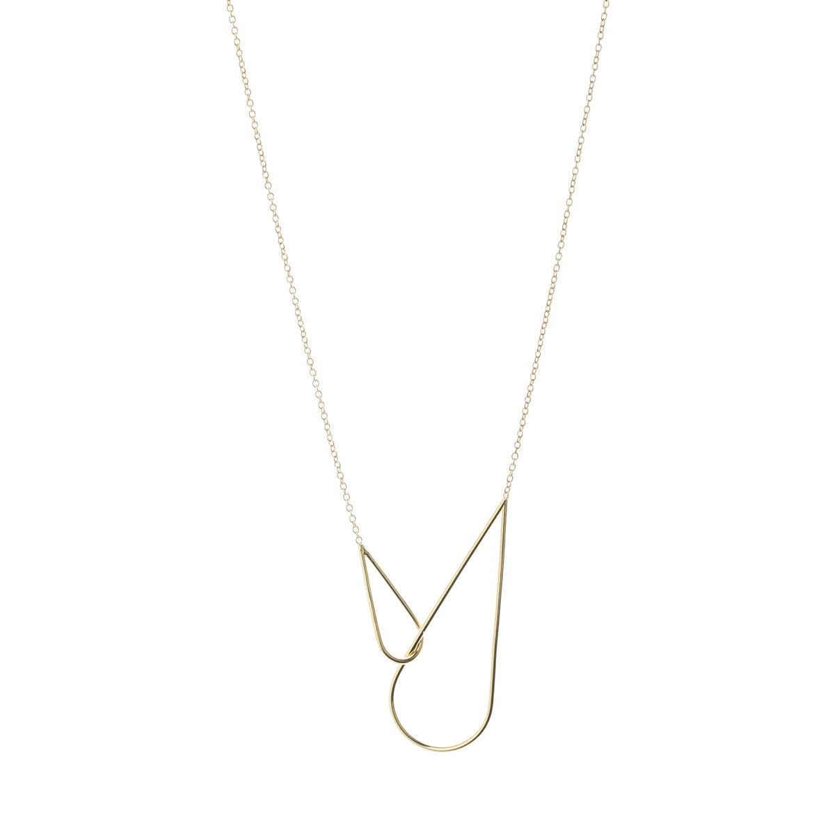 Gold-Plated Silver Raindrops Necklace by Brussels jewelry designer Aurore Havenne, a best-seller of the brand