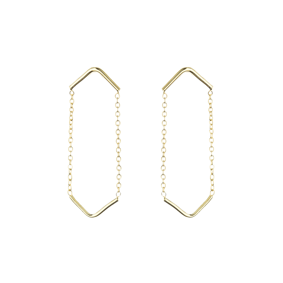 Gold Plated Silver Double Unity Triangle Earrings