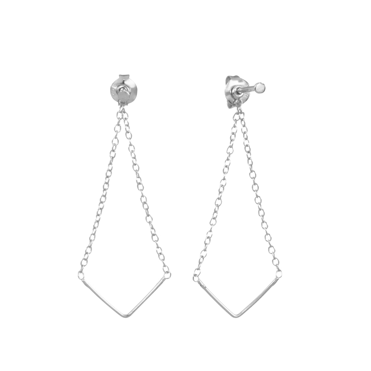 Silver Unity Triangle Earrings