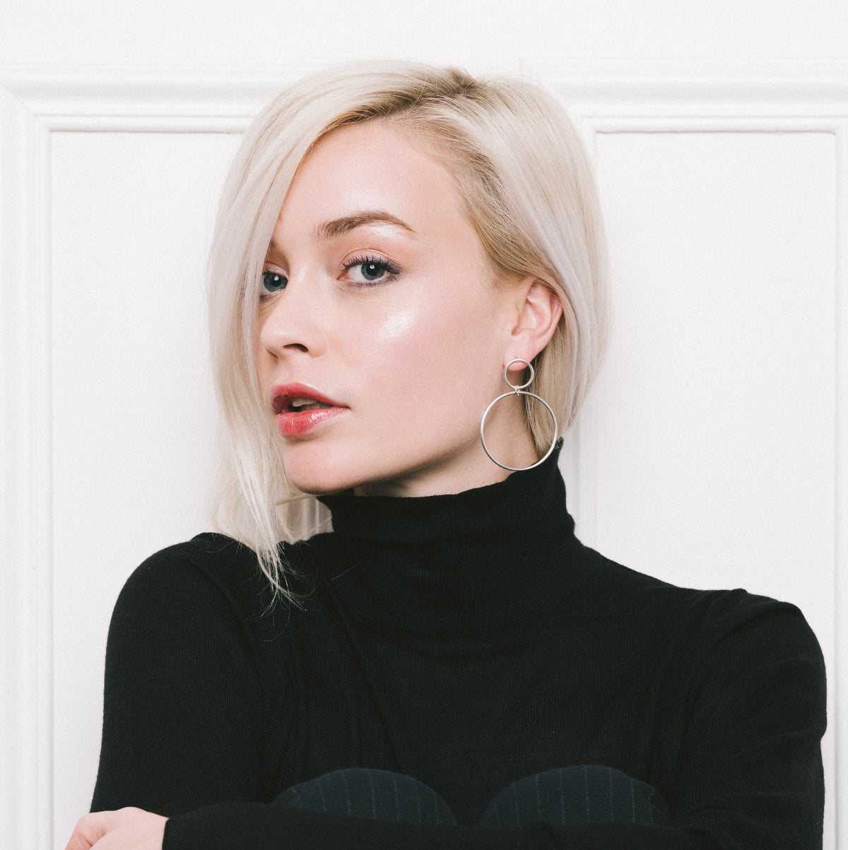 Silver Calista Nue Earrings by Aurore Havenne