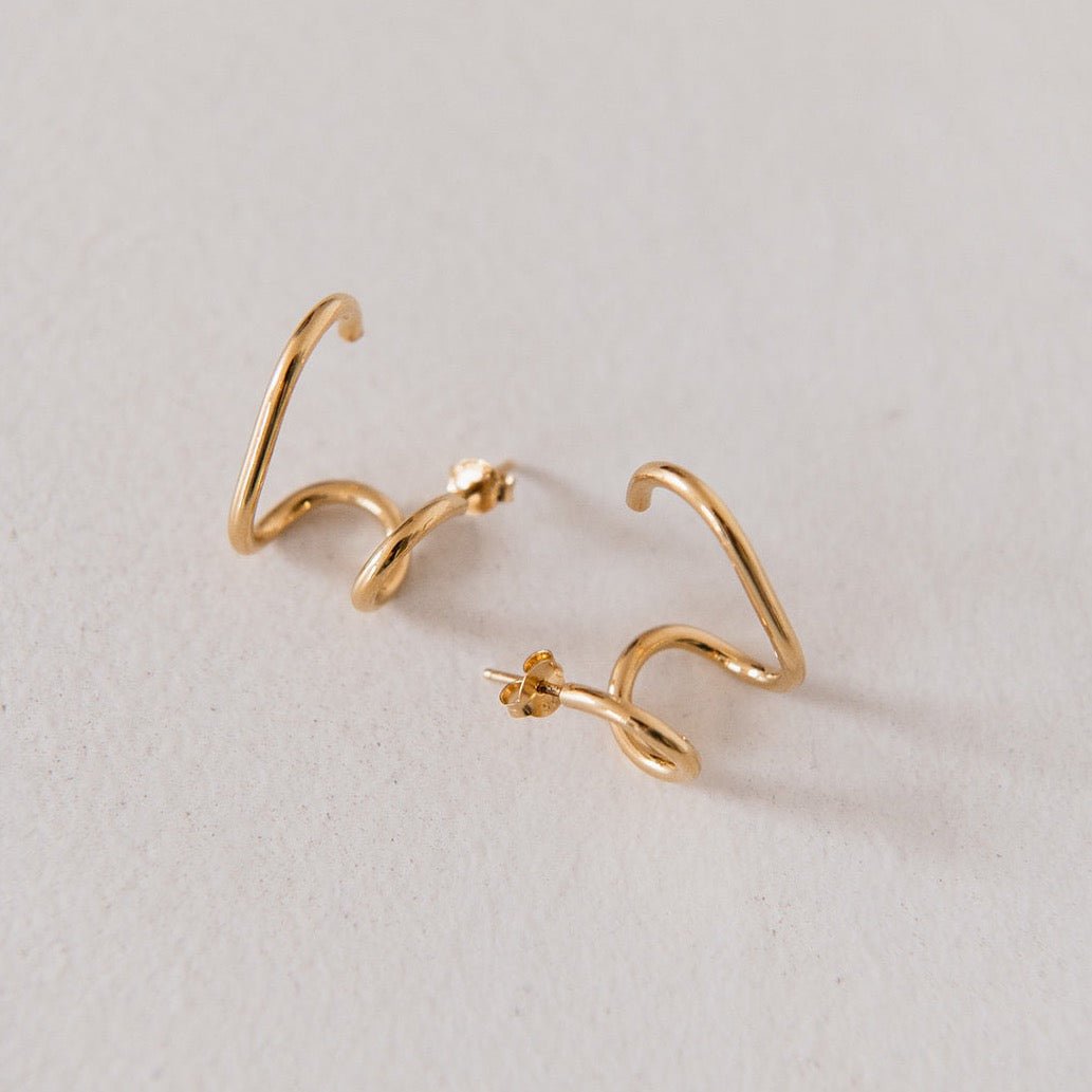 Boucles d'oreilles en argent plaqué or Gloria, best seller de la marque de bijoux Aurore Havenne