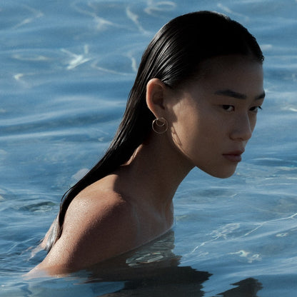 Gold-Plated Silver Double Circle Earrings