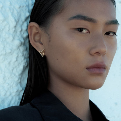 Gold-Plated Silver Small Heart Earrings