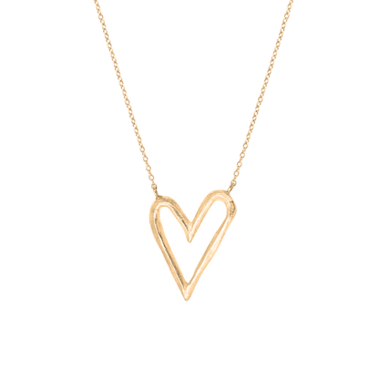 Verguld Zilveren Big Heart ketting