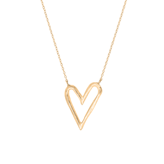 Gold-Plated Silver Big Heart Necklace
