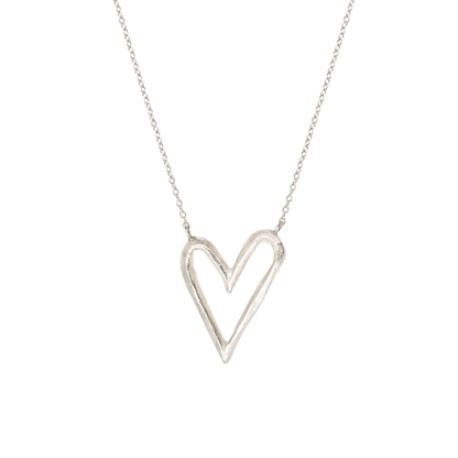 Sterling Silver Big Heart Necklace