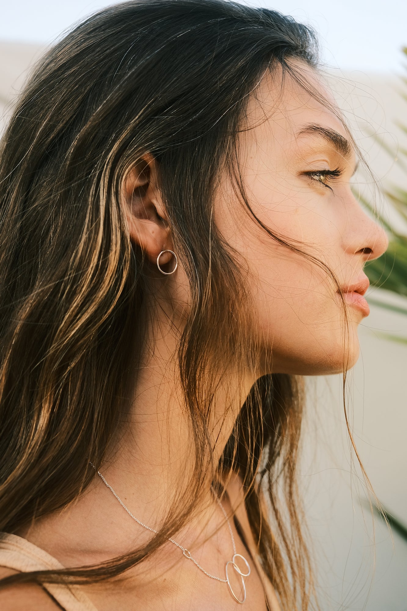 Silver Small Circle Earrings by Aurore Havenne