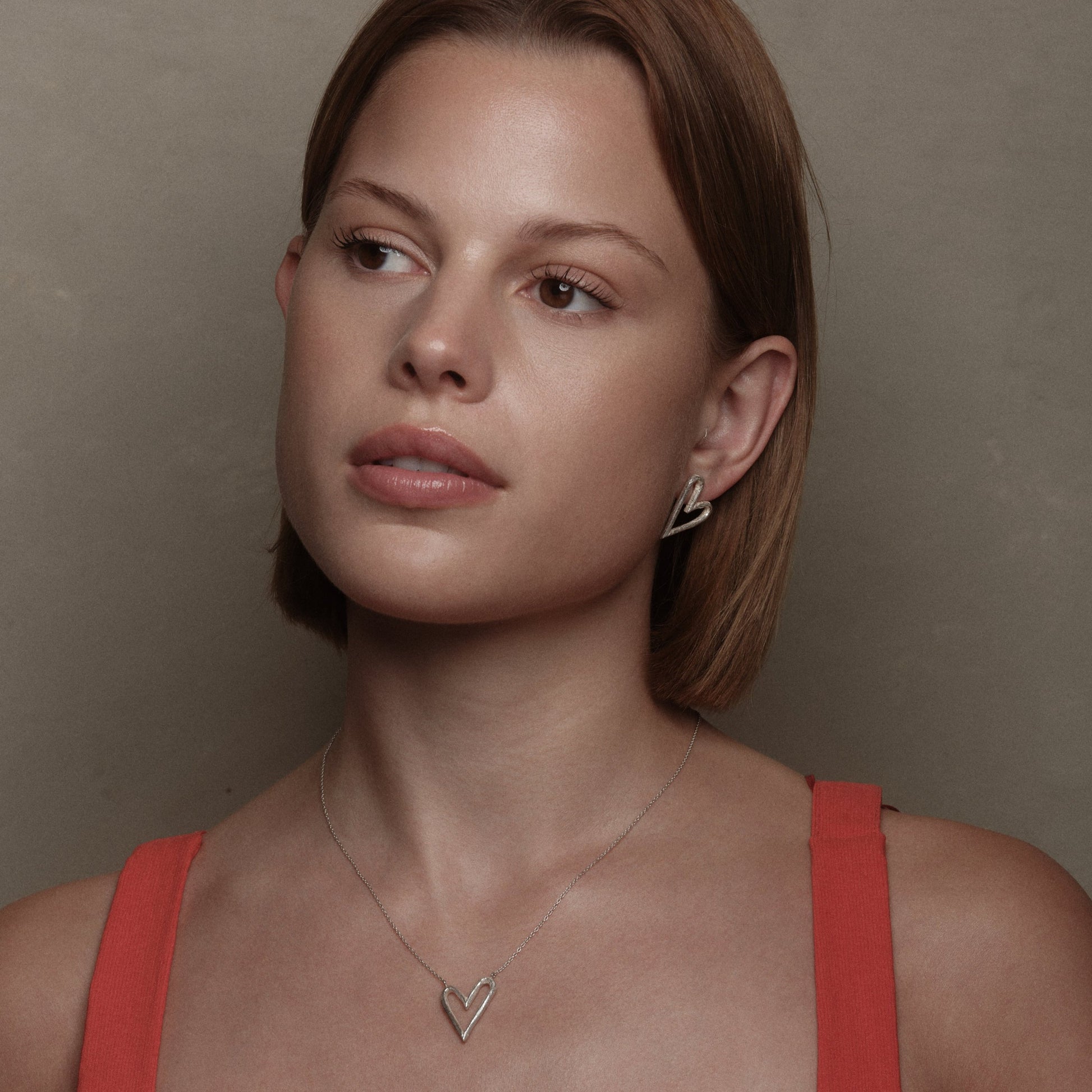 Sterling Silver Big Heart Earrings by Aurore Havenne