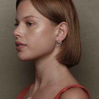 Sterling Silver Big Heart Earrings by Aurore Havenne