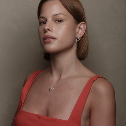 Silver Big Heart Necklace by Aurore Havenne