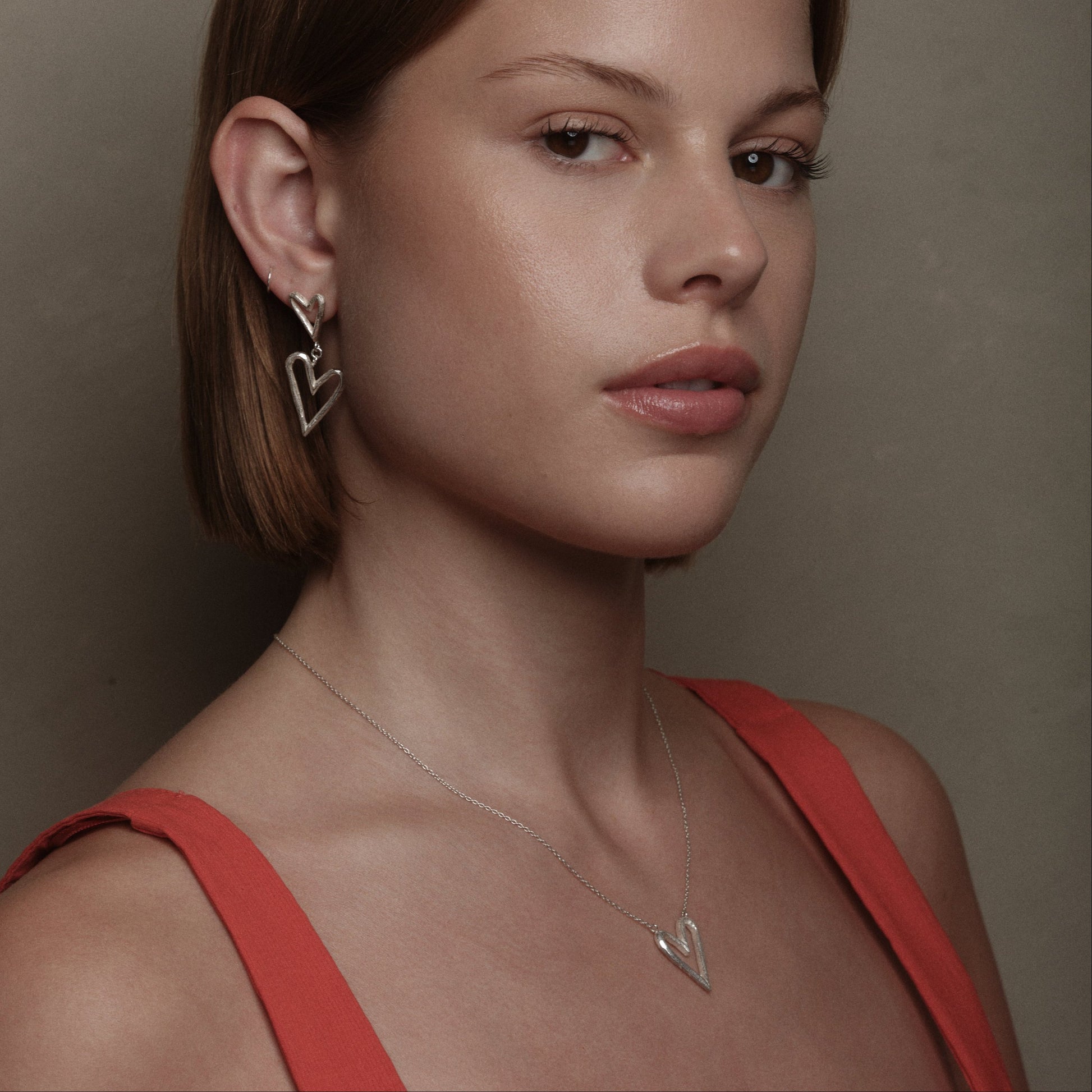 Silver Big Heart Necklace by Aurore Havenne