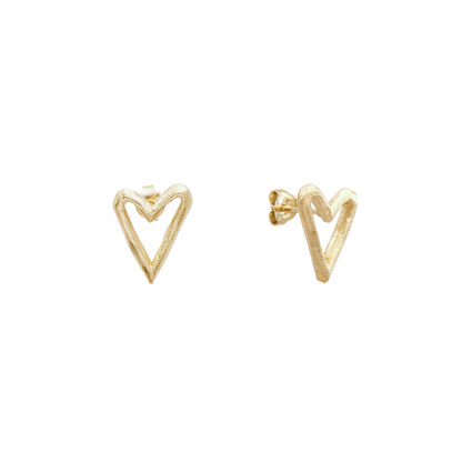 Gold-Plated Silver Small Heart Earrings