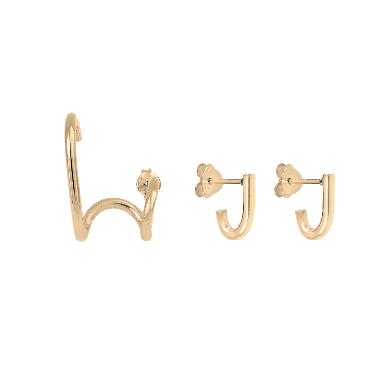 The Icons duo - Gold plated Gloria & Jasper earrings