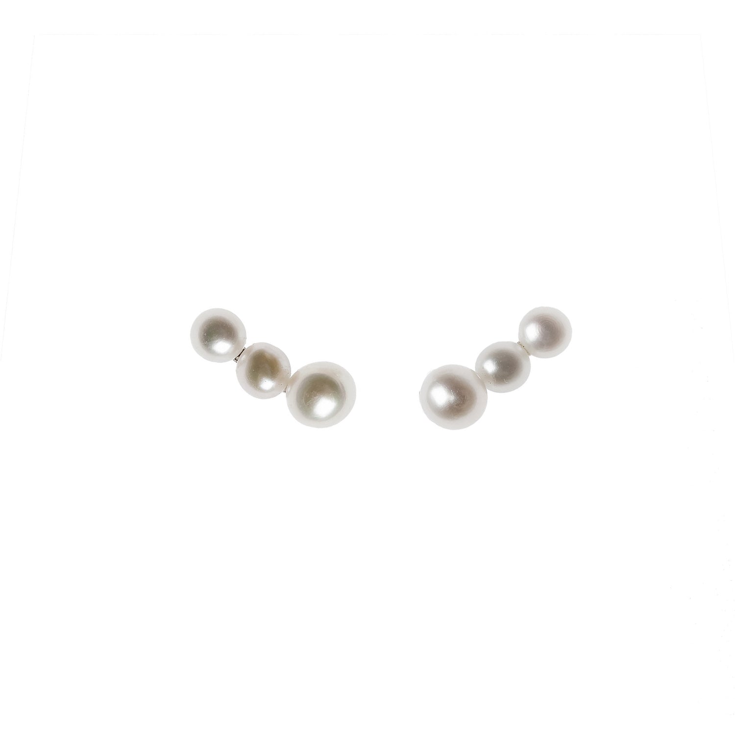 Petites boucles d'oreilles en argent plaqué or avec 3 perles, parfaites pour les grandes occasions
