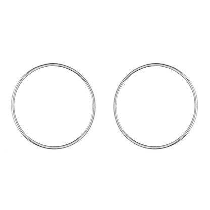 Silver Large Circle Earrings by Aurore Havenne