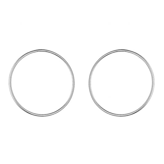 Silver Large Circle Earrings by Aurore Havenne