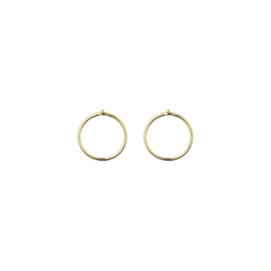 Gold-Plated Silver Small Circle Earrings by Aurore Havenne