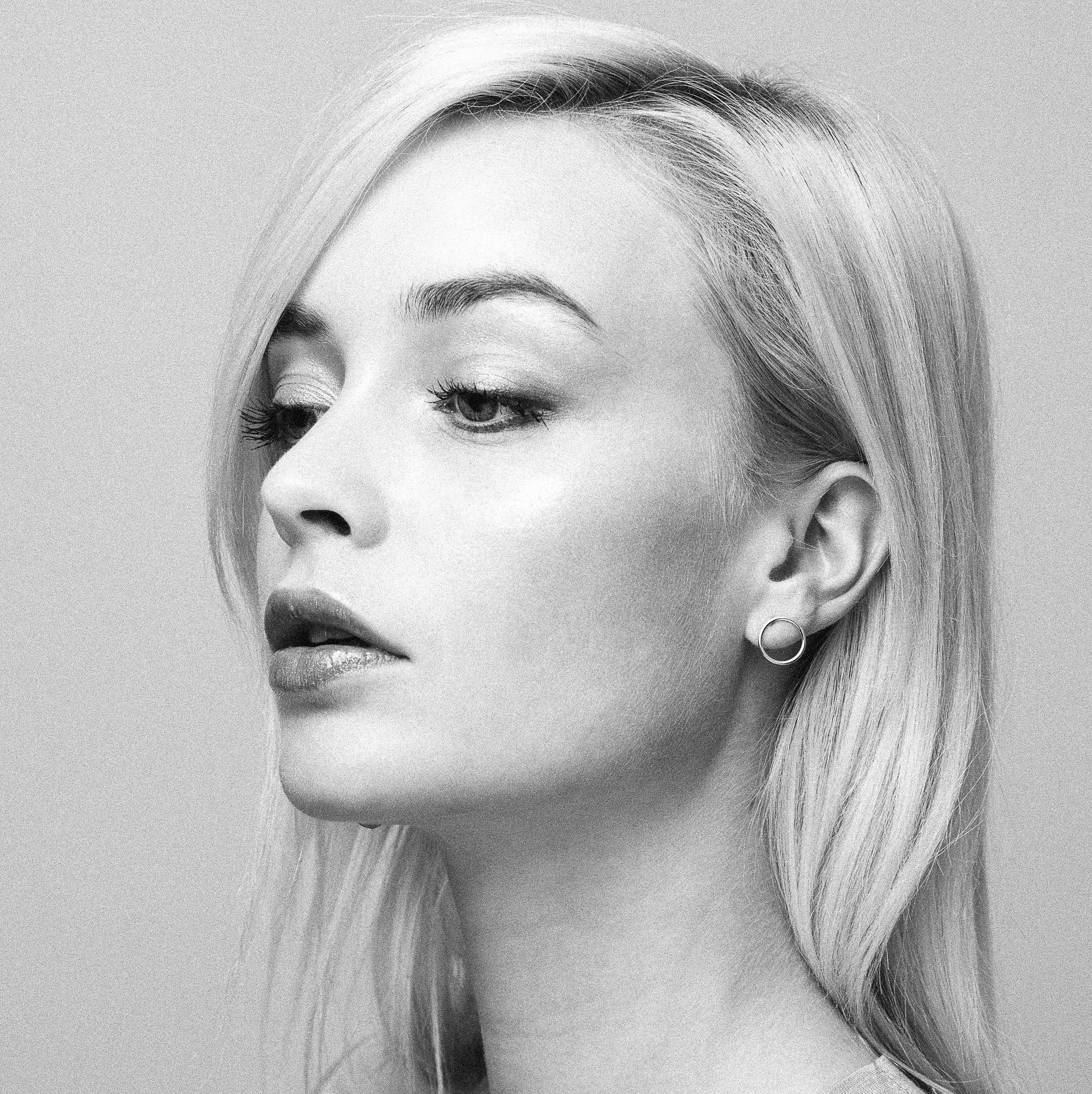 Silver Small Circle Earrings by Aurore Havenne